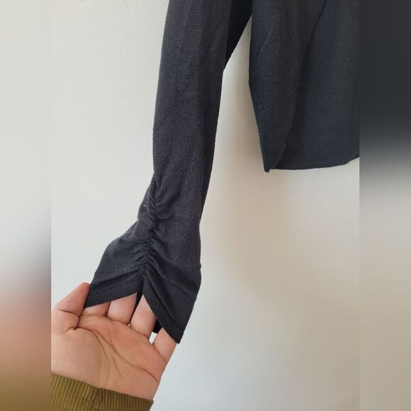 Maurices Cropped Black Half Cardigan Sweater Modest Coverup Y2K Formal Medium - Picture 6 of 9